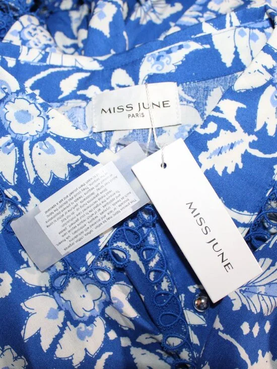 NWT MISS JUNE Paris Long Morgane Collared Belted Dress One Size - Picture 2 of 8